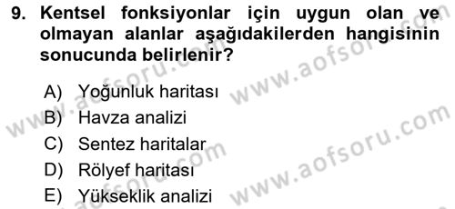 Yerel Yönetimlerde CBS Uygulamaları Dersi 2024 - 2025 Yılı (Vize) Ara Sınav Soruları 9. Soru