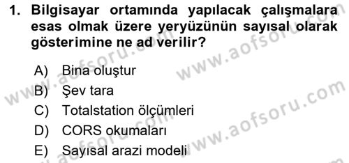 Yerel Yönetimlerde CBS Uygulamaları Dersi 2024 - 2025 Yılı (Final) Dönem Sonu Sınav Soruları 1. Soru