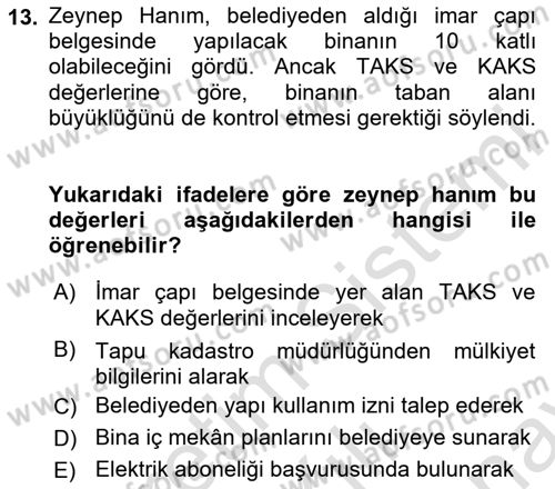 Yerel Yönetimlerde CBS Uygulamaları Dersi 2024 - 2025 Yılı (Final) Dönem Sonu Sınav Soruları 13. Soru