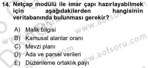 Yerel Yönetimlerde CBS Uygulamaları Dersi 2024 - 2025 Yılı (Final) Dönem Sonu Sınav Soruları 14. Soru