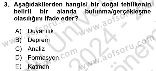 Yerel Yönetimlerde CBS Uygulamaları Dersi 2024 - 2025 Yılı (Final) Dönem Sonu Sınav Soruları 3. Soru
