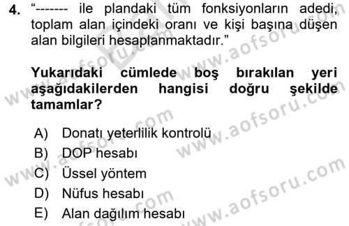 Yerel Yönetimlerde CBS Uygulamaları Dersi 2024 - 2025 Yılı (Final) Dönem Sonu Sınav Soruları 4. Soru