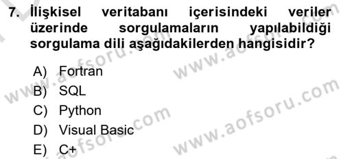 Yerel Yönetimlerde CBS Uygulamaları Dersi 2024 - 2025 Yılı (Final) Dönem Sonu Sınav Soruları 7. Soru