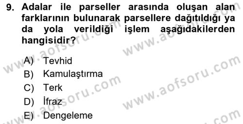Yerel Yönetimlerde CBS Uygulamaları Dersi 2024 - 2025 Yılı (Final) Dönem Sonu Sınav Soruları 9. Soru