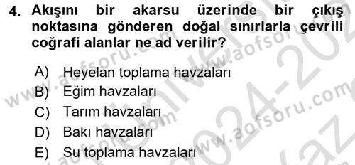 Yerel Yönetimlerde CBS Uygulamaları Dersi 2024 - 2025 Yılı Yaz Okulu Sınav Soruları 4. Soru