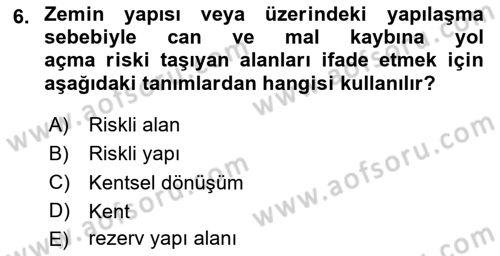Yerel Yönetimlerde CBS Uygulamaları Dersi 2024 - 2025 Yılı Yaz Okulu Sınav Soruları 6. Soru