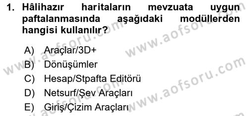 Yerel Yönetimlerde CBS Uygulamaları Dersi 2025 - 2026 Yılı (Vize) Ara Sınav Soruları 1. Soru