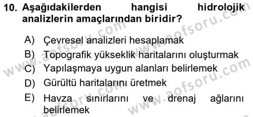Yerel Yönetimlerde CBS Uygulamaları Dersi 2025 - 2026 Yılı (Vize) Ara Sınav Soruları 10. Soru