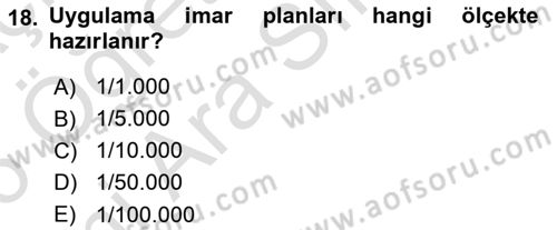 Yerel Yönetimlerde CBS Uygulamaları Dersi 2025 - 2026 Yılı (Vize) Ara Sınav Soruları 18. Soru