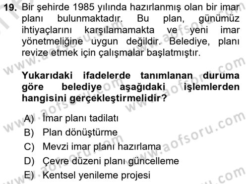 Yerel Yönetimlerde CBS Uygulamaları Dersi 2025 - 2026 Yılı (Vize) Ara Sınav Soruları 19. Soru