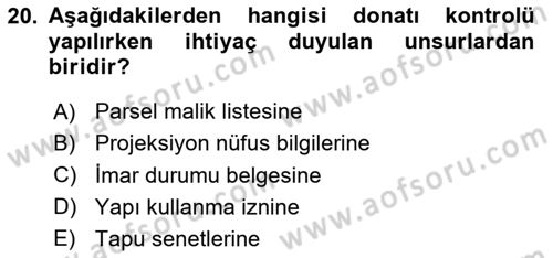 Yerel Yönetimlerde CBS Uygulamaları Dersi 2025 - 2026 Yılı (Vize) Ara Sınav Soruları 20. Soru