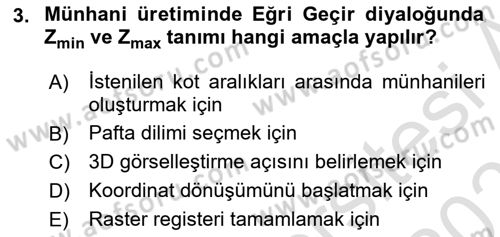 Yerel Yönetimlerde CBS Uygulamaları Dersi 2025 - 2026 Yılı (Vize) Ara Sınav Soruları 3. Soru