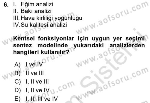 Yerel Yönetimlerde CBS Uygulamaları Dersi 2025 - 2026 Yılı (Vize) Ara Sınav Soruları 6. Soru