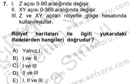 Yerel Yönetimlerde CBS Uygulamaları Dersi 2025 - 2026 Yılı (Vize) Ara Sınav Soruları 7. Soru