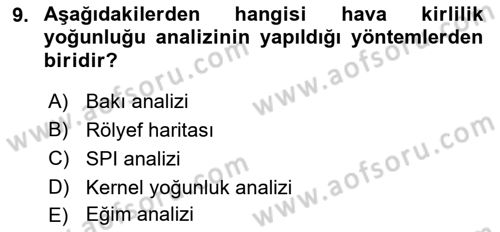 Yerel Yönetimlerde CBS Uygulamaları Dersi 2025 - 2026 Yılı (Vize) Ara Sınav Soruları 9. Soru