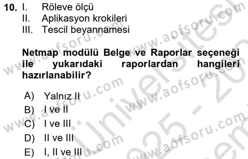 Yerel Yönetimlerde CBS Uygulamaları Dersi 2025 - 2026 Yılı (Final) Dönem Sonu Sınav Soruları 10. Soru
