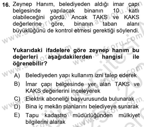 Yerel Yönetimlerde CBS Uygulamaları Dersi 2025 - 2026 Yılı (Final) Dönem Sonu Sınav Soruları 16. Soru