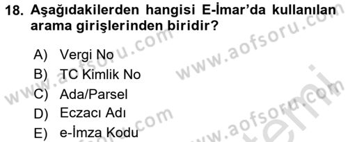 Yerel Yönetimlerde CBS Uygulamaları Dersi 2025 - 2026 Yılı (Final) Dönem Sonu Sınav Soruları 18. Soru