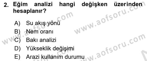 Yerel Yönetimlerde CBS Uygulamaları Dersi 2025 - 2026 Yılı (Final) Dönem Sonu Sınav Soruları 2. Soru