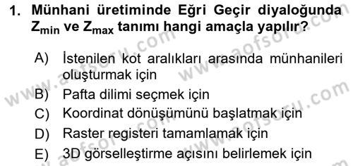 Yerel Yönetimlerde CBS Uygulamaları Dersi 2025 - 2026 Yılı Yaz Okulu Sınav Soruları 1. Soru