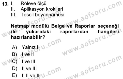 Yerel Yönetimlerde CBS Uygulamaları Dersi 2025 - 2026 Yılı Yaz Okulu Sınav Soruları 13. Soru