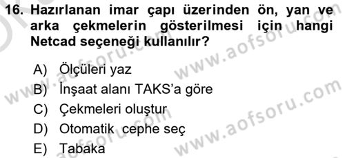 Yerel Yönetimlerde CBS Uygulamaları Dersi 2025 - 2026 Yılı Yaz Okulu Sınav Soruları 16. Soru