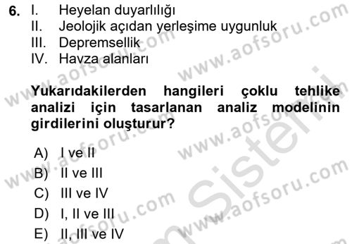 Yerel Yönetimlerde CBS Uygulamaları Dersi 2025 - 2026 Yılı Yaz Okulu Sınav Soruları 6. Soru