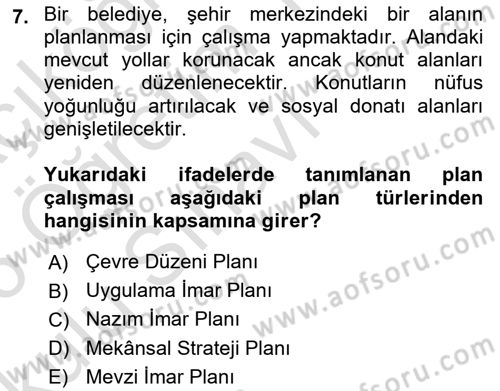 Yerel Yönetimlerde CBS Uygulamaları Dersi 2025 - 2026 Yılı Yaz Okulu Sınav Soruları 7. Soru