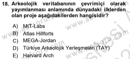 Coğrafi Bilgi Sistemlerinin Kullanım Alanları 2 Dersi 2021 - 2022 Yılı (Vize) Ara Sınav Soruları 18. Soru