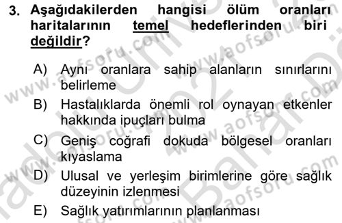 Coğrafi Bilgi Sistemlerinin Kullanım Alanları 2 Dersi 2021 - 2022 Yılı (Vize) Ara Sınav Soruları 3. Soru