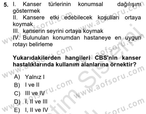 Coğrafi Bilgi Sistemlerinin Kullanım Alanları 2 Dersi 2021 - 2022 Yılı (Vize) Ara Sınav Soruları 5. Soru