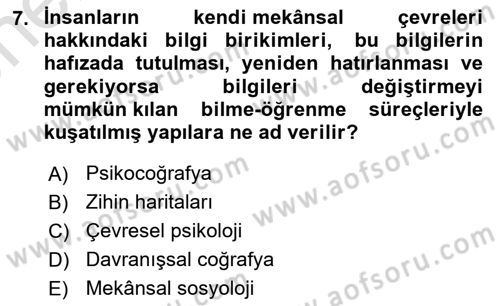 Coğrafi Bilgi Sistemlerinin Kullanım Alanları 2 Dersi 2021 - 2022 Yılı (Vize) Ara Sınav Soruları 7. Soru