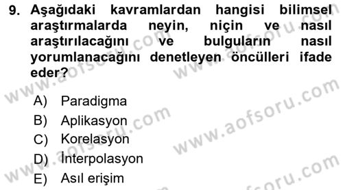 Coğrafi Bilgi Sistemlerinin Kullanım Alanları 2 Dersi 2021 - 2022 Yılı (Vize) Ara Sınav Soruları 9. Soru