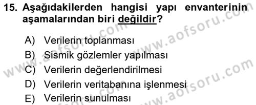 Coğrafi Bilgi Sistemlerinin Kullanım Alanları 2 Dersi 2021 - 2022 Yılı (Final) Dönem Sonu Sınav Soruları 15. Soru