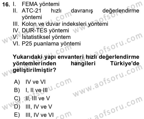 Coğrafi Bilgi Sistemlerinin Kullanım Alanları 2 Dersi 2021 - 2022 Yılı (Final) Dönem Sonu Sınav Soruları 16. Soru