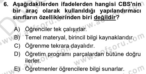 Coğrafi Bilgi Sistemlerinin Kullanım Alanları 2 Dersi 2021 - 2022 Yılı (Final) Dönem Sonu Sınav Soruları 6. Soru