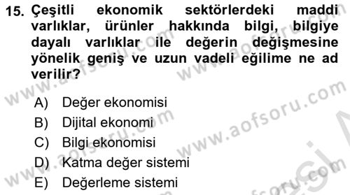 Coğrafi Bilgi Sistemlerinin Kullanım Alanları 2 Dersi 2021 - 2022 Yılı Yaz Okulu Sınav Soruları 15. Soru
