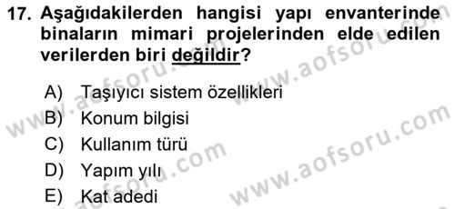 Coğrafi Bilgi Sistemlerinin Kullanım Alanları 2 Dersi 2021 - 2022 Yılı Yaz Okulu Sınav Soruları 17. Soru