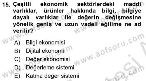 Coğrafi Bilgi Sistemlerinin Kullanım Alanları 2 Dersi 2022 - 2023 Yılı Yaz Okulu Sınav Soruları 15. Soru
