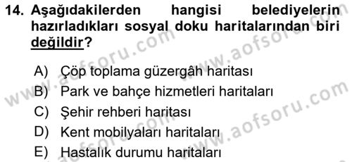 Coğrafi Bilgi Sistemlerinin Kullanım Alanları 2 Dersi 2023 - 2024 Yılı (Vize) Ara Sınav Soruları 14. Soru
