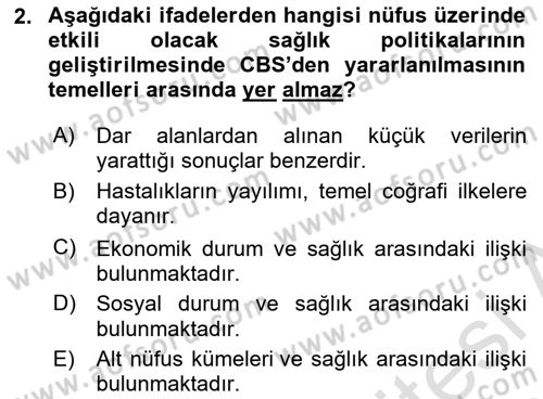 Coğrafi Bilgi Sistemlerinin Kullanım Alanları 2 Dersi 2023 - 2024 Yılı (Vize) Ara Sınav Soruları 2. Soru