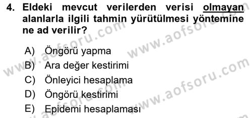 Coğrafi Bilgi Sistemlerinin Kullanım Alanları 2 Dersi 2023 - 2024 Yılı (Vize) Ara Sınav Soruları 4. Soru