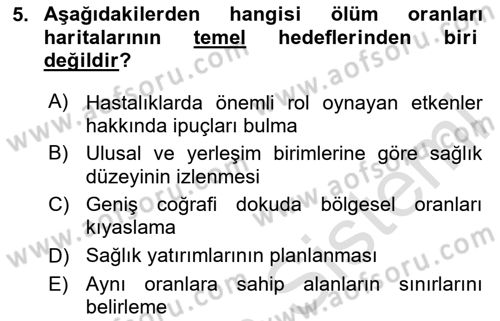 Coğrafi Bilgi Sistemlerinin Kullanım Alanları 2 Dersi 2023 - 2024 Yılı (Vize) Ara Sınav Soruları 5. Soru