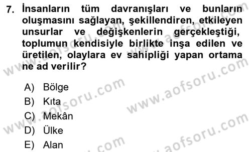 Coğrafi Bilgi Sistemlerinin Kullanım Alanları 2 Dersi 2023 - 2024 Yılı (Vize) Ara Sınav Soruları 7. Soru