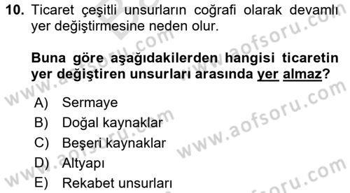 Coğrafi Bilgi Sistemlerinin Kullanım Alanları 2 Dersi 2023 - 2024 Yılı (Final) Dönem Sonu Sınav Soruları 10. Soru