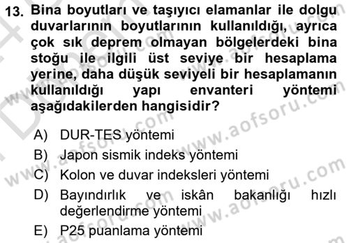 Coğrafi Bilgi Sistemlerinin Kullanım Alanları 2 Dersi 2023 - 2024 Yılı (Final) Dönem Sonu Sınav Soruları 13. Soru