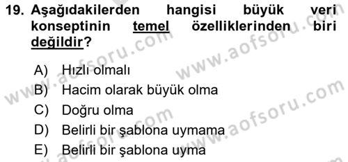 Coğrafi Bilgi Sistemlerinin Kullanım Alanları 2 Dersi 2023 - 2024 Yılı (Final) Dönem Sonu Sınav Soruları 19. Soru