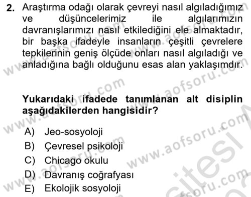Coğrafi Bilgi Sistemlerinin Kullanım Alanları 2 Dersi 2023 - 2024 Yılı (Final) Dönem Sonu Sınav Soruları 2. Soru