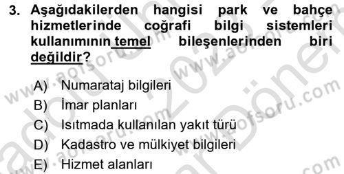 Coğrafi Bilgi Sistemlerinin Kullanım Alanları 2 Dersi 2023 - 2024 Yılı (Final) Dönem Sonu Sınav Soruları 3. Soru