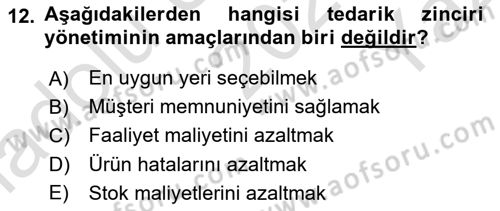 Coğrafi Bilgi Sistemlerinin Kullanım Alanları 2 Dersi 2023 - 2024 Yılı Yaz Okulu Sınav Soruları 12. Soru